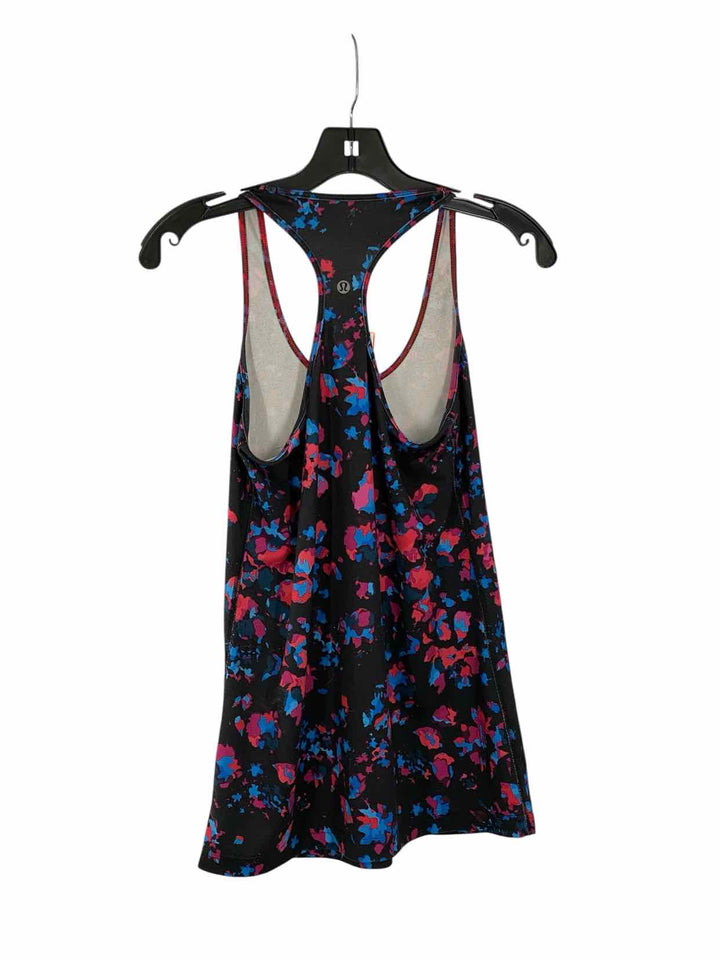 Lululemon Size L Black Pink/Blue Print Athletic Tank Top