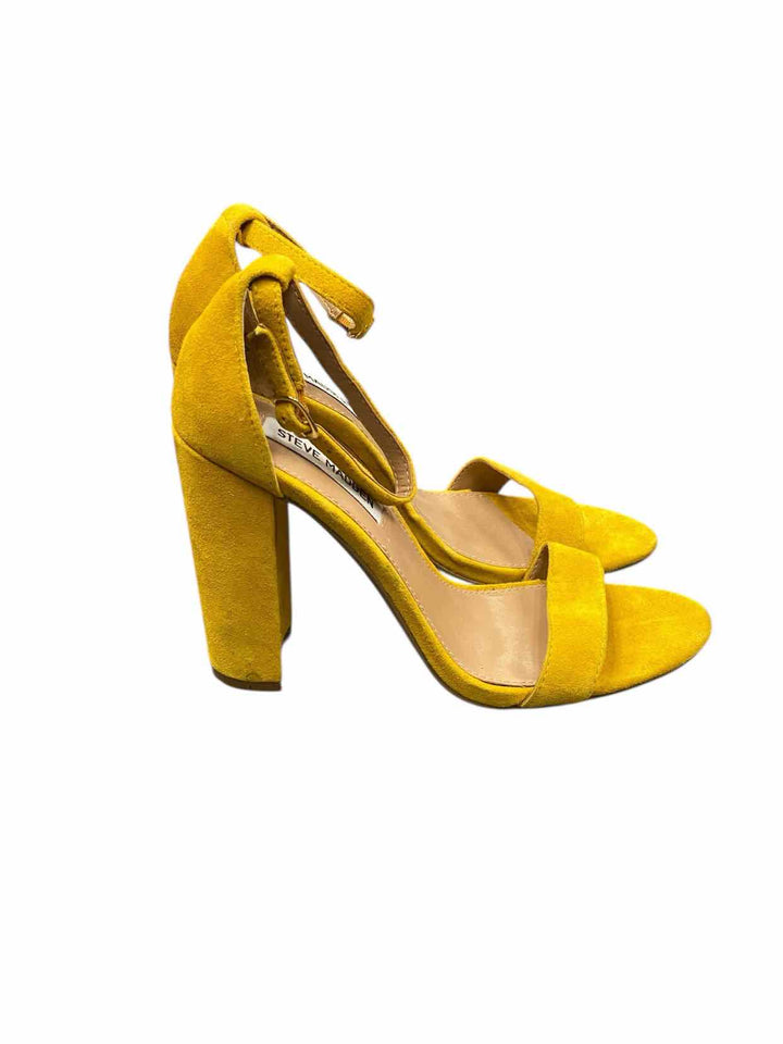 Steve Madden Shoe Size 7.5 Yellow Suede Heels