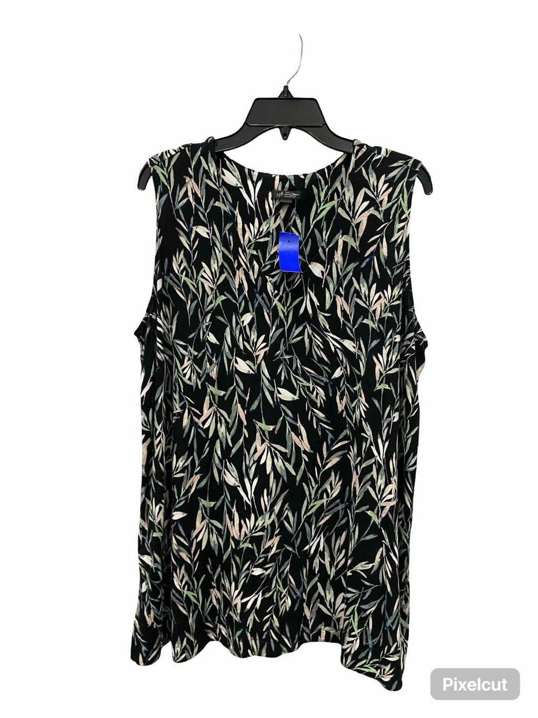 J Jill Size XL Green Black Leafy Tank Top