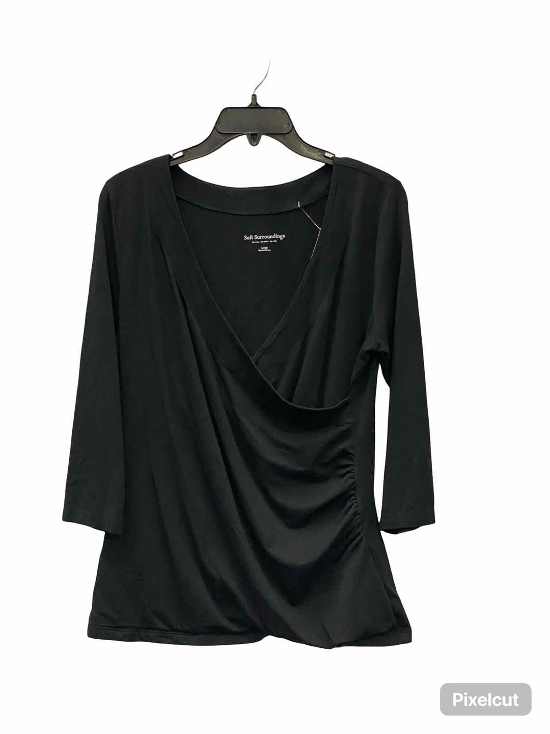 Soft Surroundings Size L Black Long Sleeve Shirts
