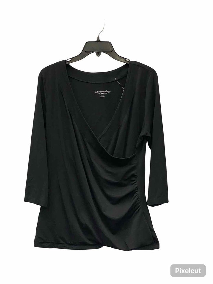 Soft Surroundings Size L Black Long Sleeve Shirts