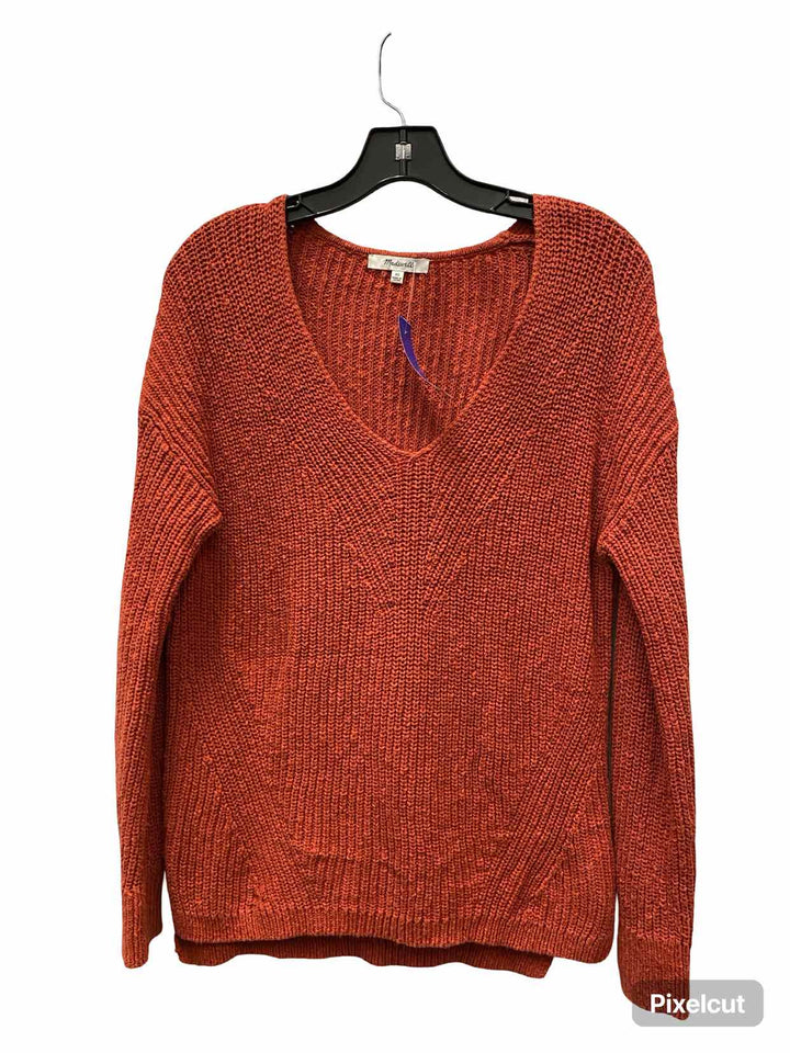 MadeWell Size XS Orange Knit 100% cotton Long Sleeve Shirts