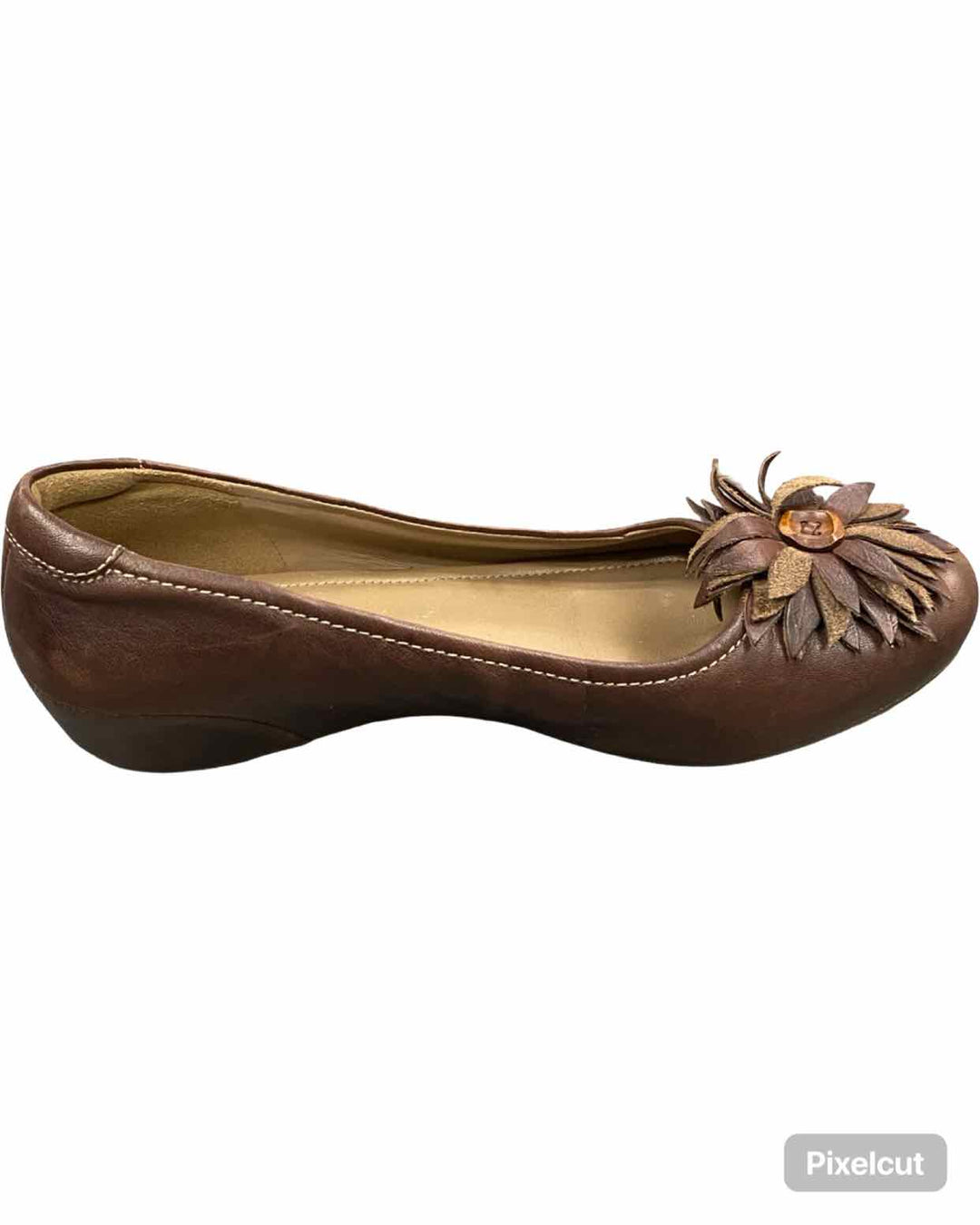 Ecco Shoe Size 40 Brown Leather Mary Comfort Cushioned Flats