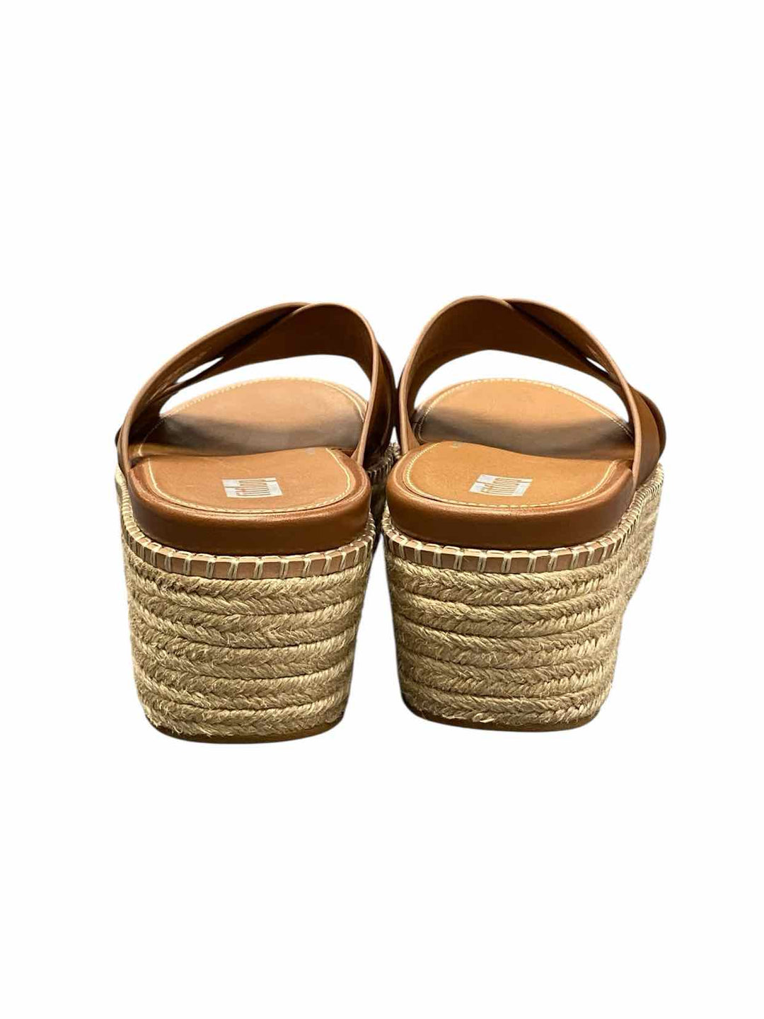 Fitflop Shoe Size 8.5 Brown Leather F-Mode Espadrille Sandals