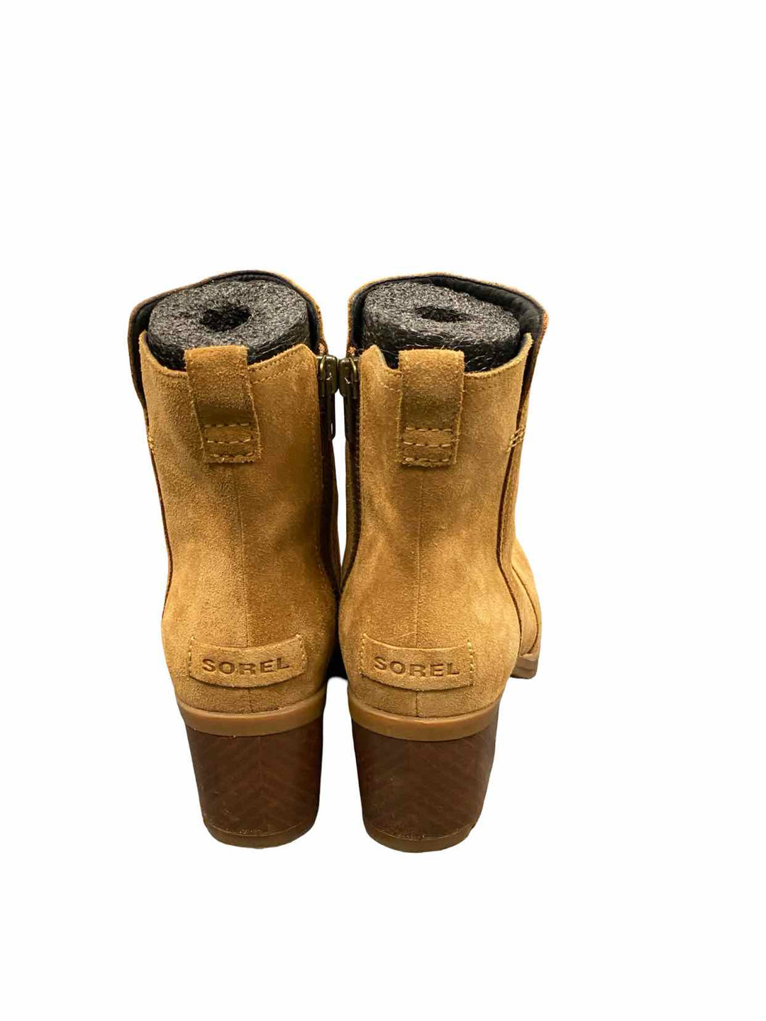 Sorel Shoe Size 7 Camel Brown Suede Cate Waterproof Block Heel Boots(Ankle)