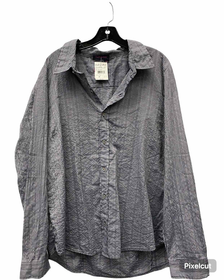 Fresh Produce Size XL Grey Striped Long Sleeve Shirts