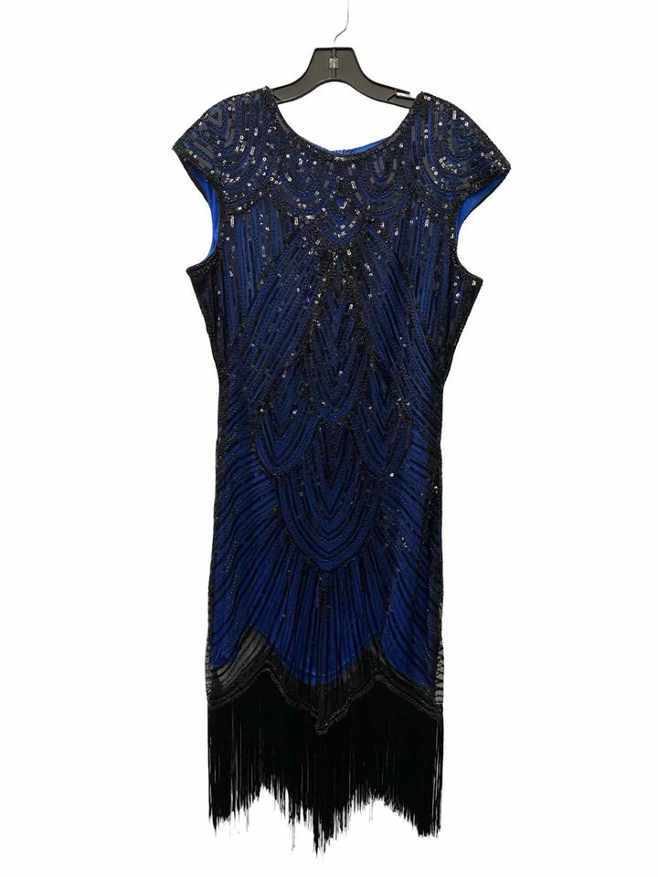 Unknown Brand Size XXL Blue Black Sequin Dress