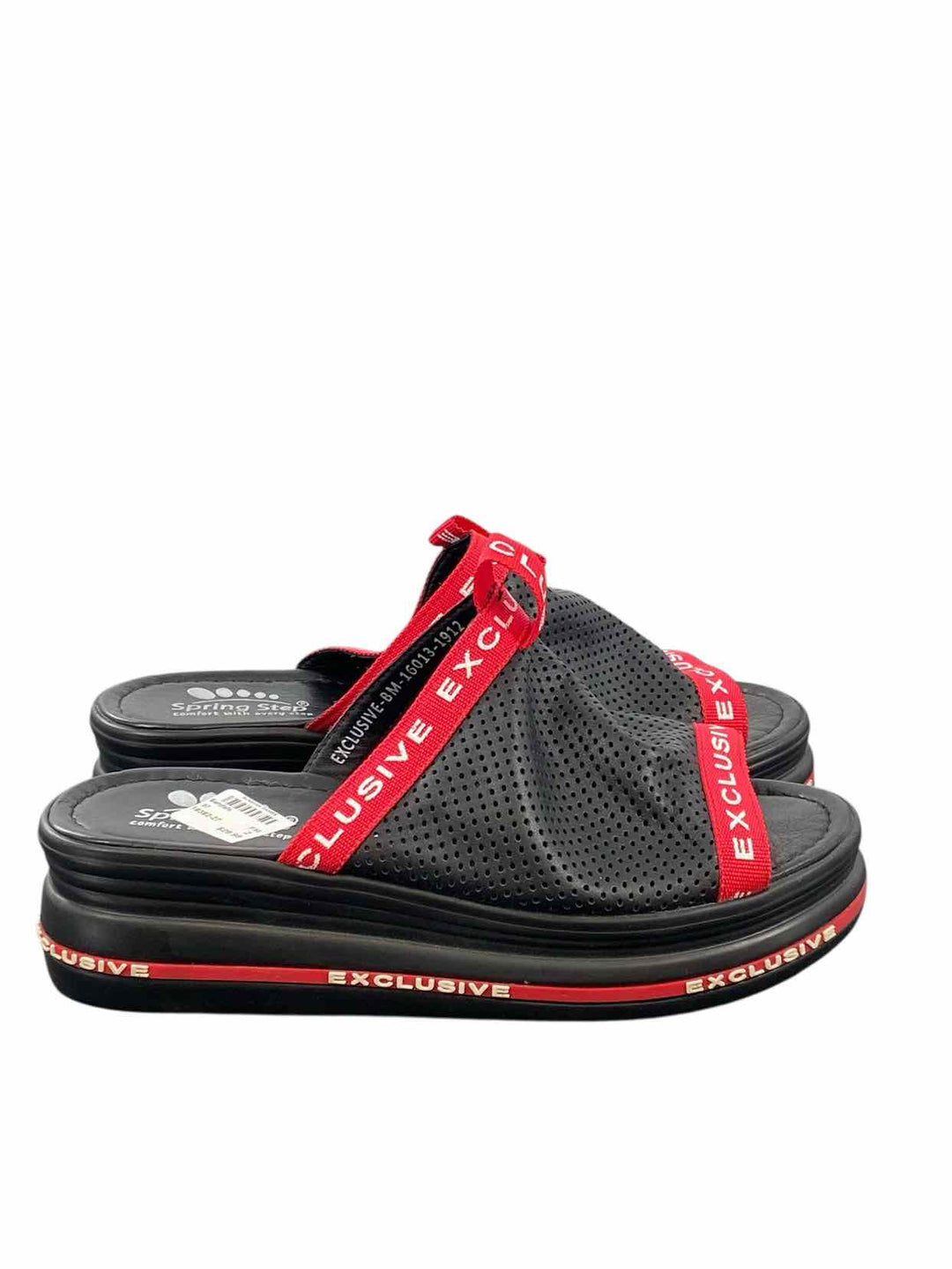 Spring Step Shoe Size 37 Black Red Sandals