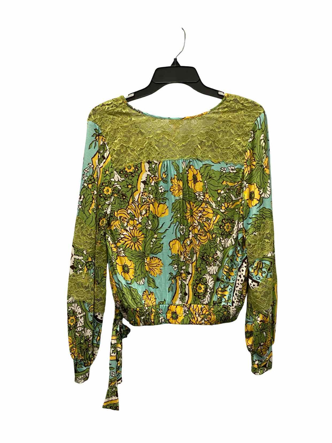 Anthropologie Size S Green Yellow Floral Long Sleeve Shirts