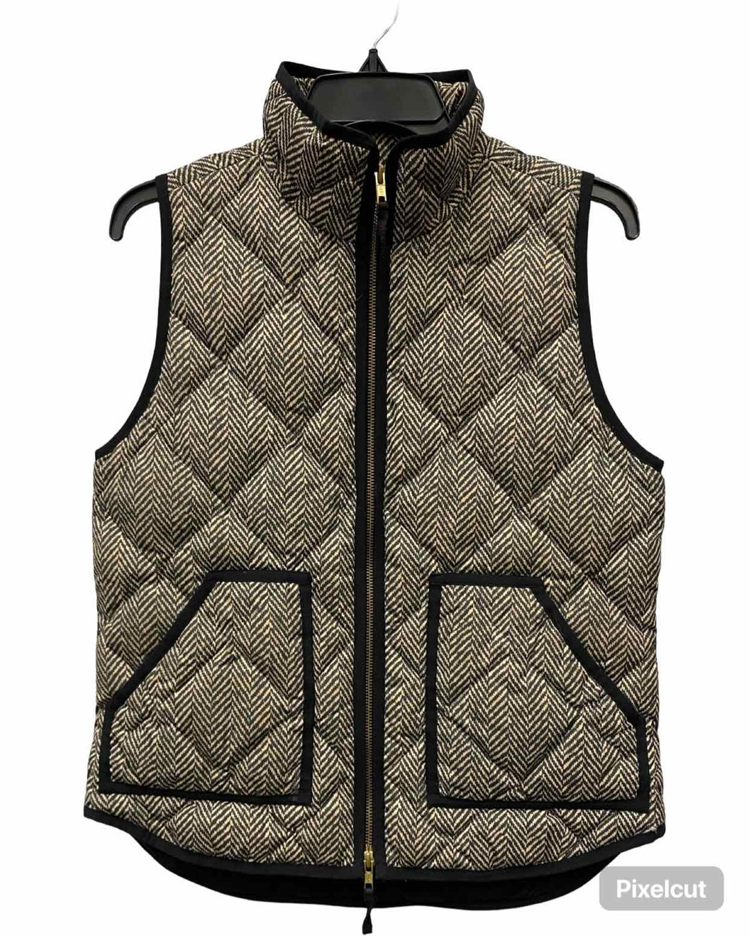 J Crew Size S Black Cream Print Vest (Outdoor)