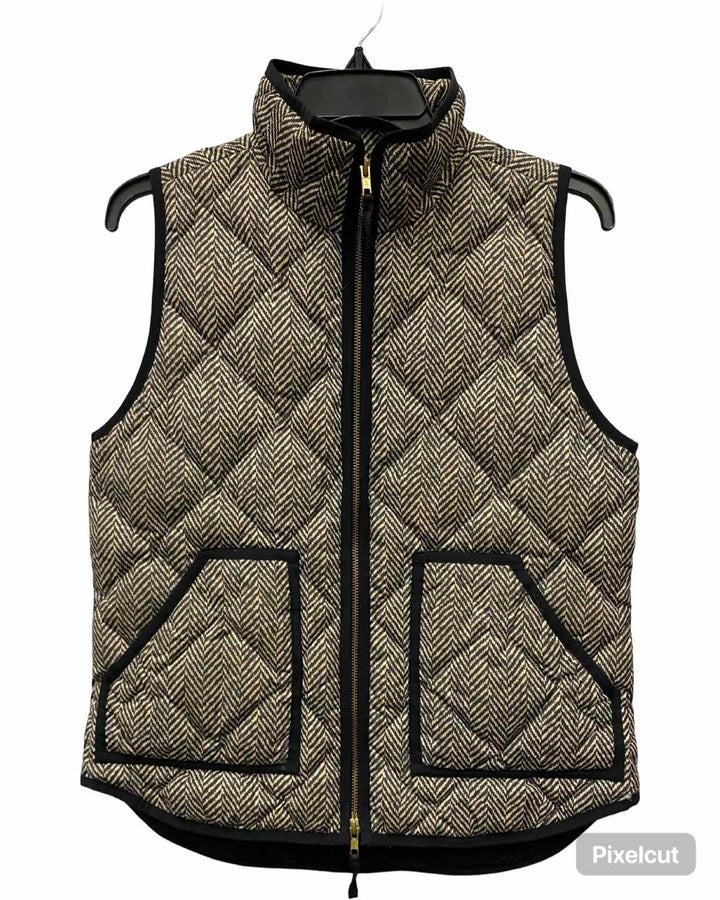 J Crew Size S Black Cream Print Vest (Outdoor)