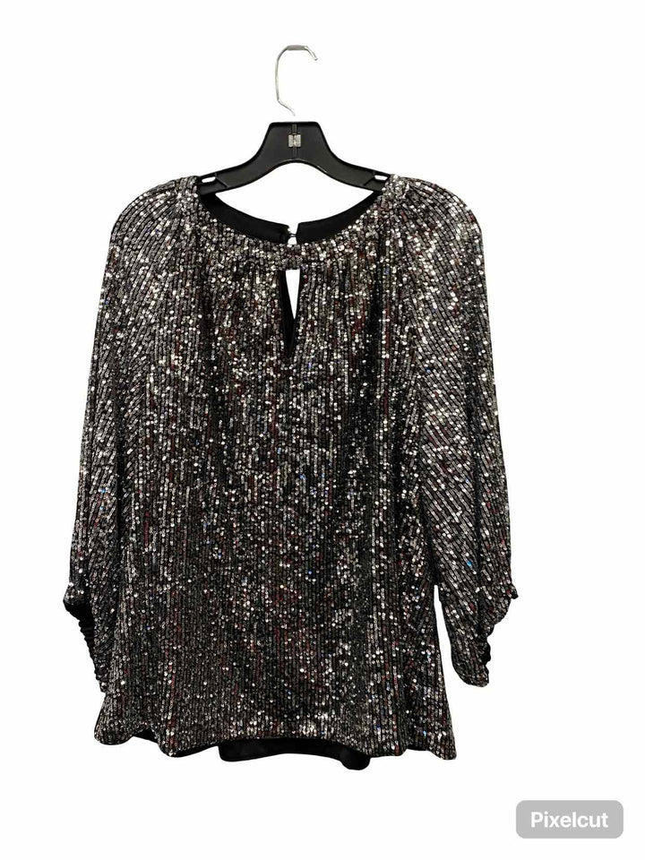 Vince Camuto Size XL Silver sequined Long Sleeve Shirts