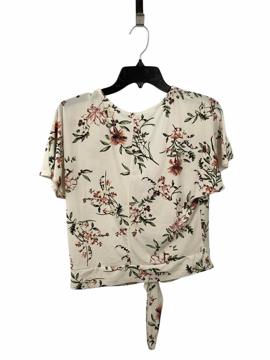 DEX Size S White Green & Pink Floral Short Sleeve Shirts