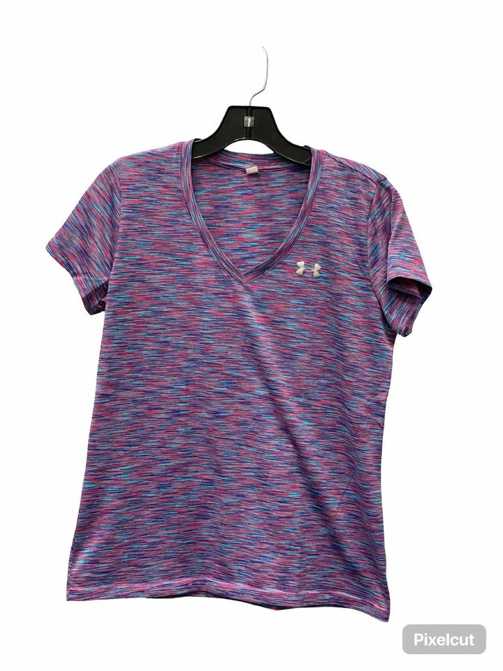 Under Armour Size M Purple Blue Athletic Short Sleeve