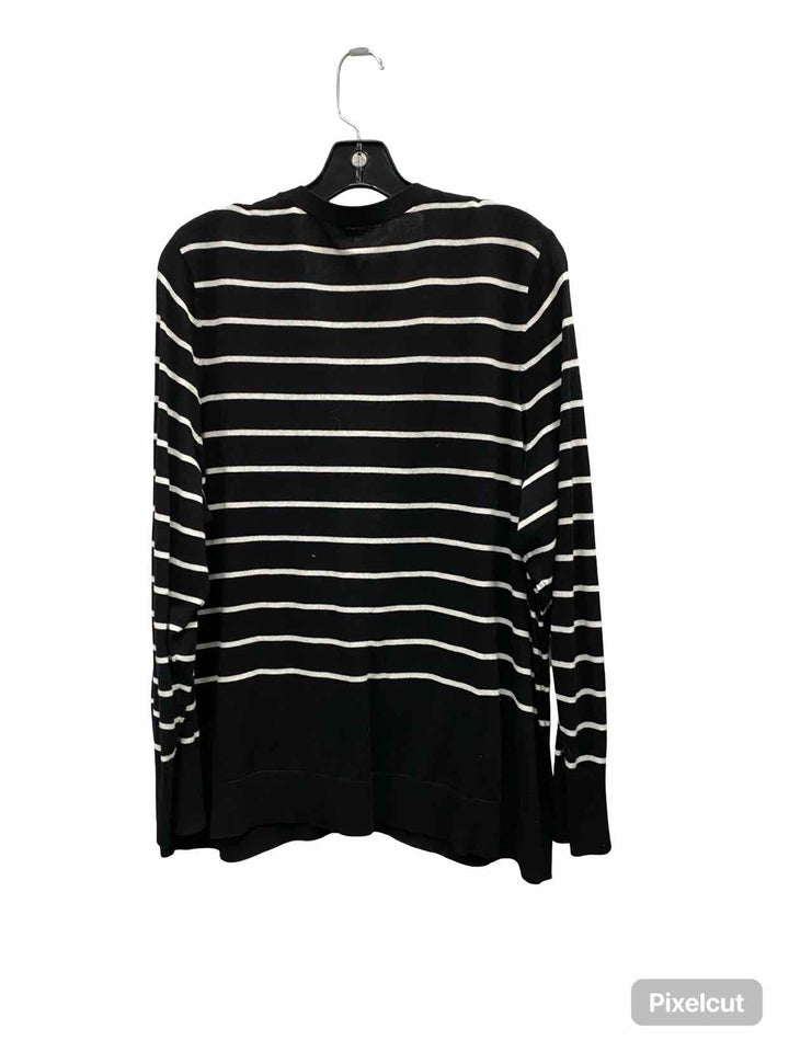 Sejour Size XL Black White Stripe Sweater