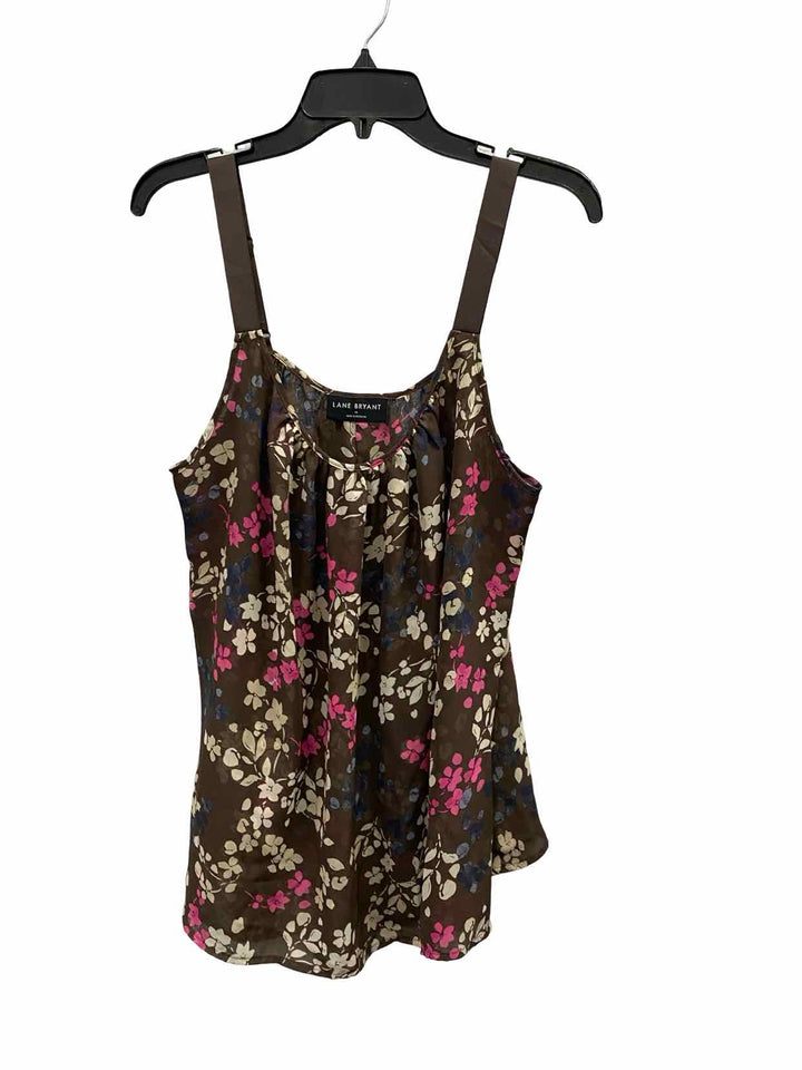 Lane Bryant Size 16 Brown Floral Tank Top