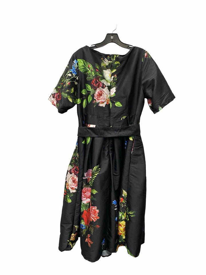 Unknown Brand Size L/XL Black Floral Dress