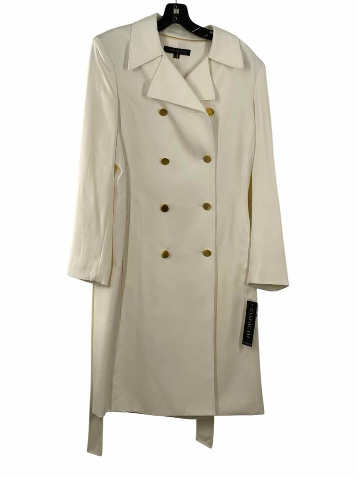 Anne Klein Size 14 White Long Length Jacket