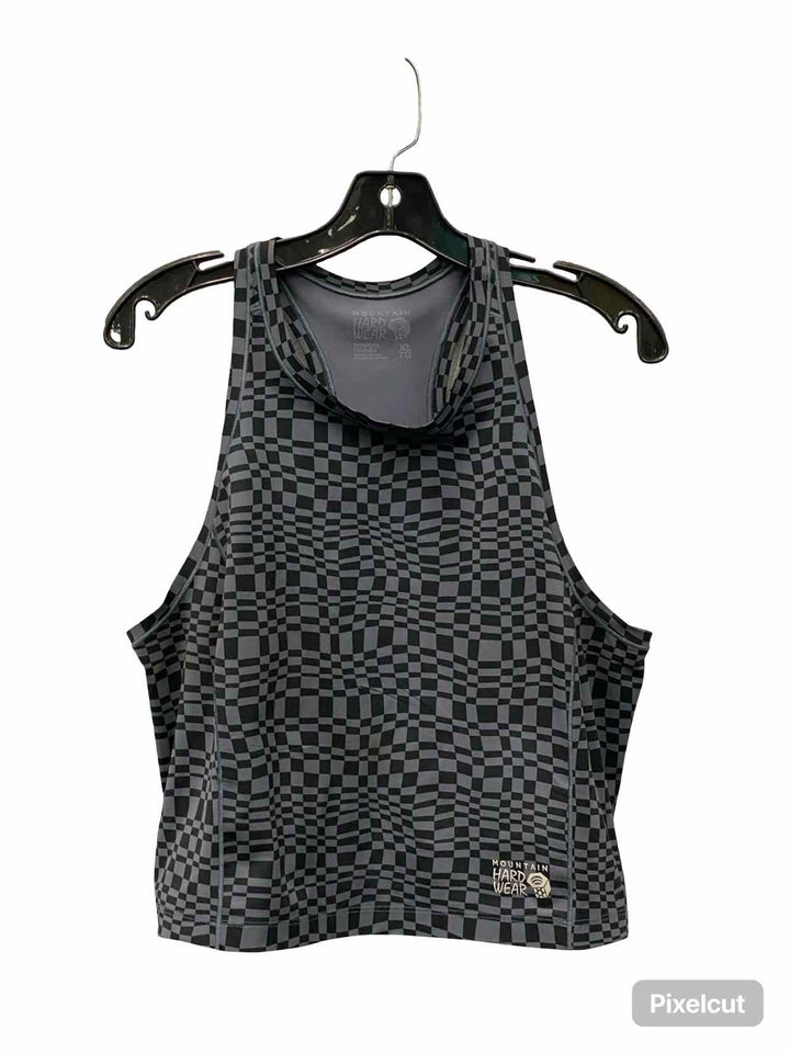 Mountain Hard Wear Size XL Gray Black Print Athletic Tank Top