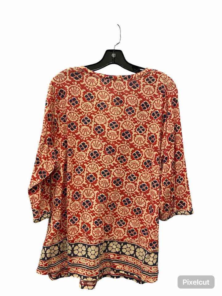 Lucky Brand Size 2XL Red Print Long Sleeve Shirts