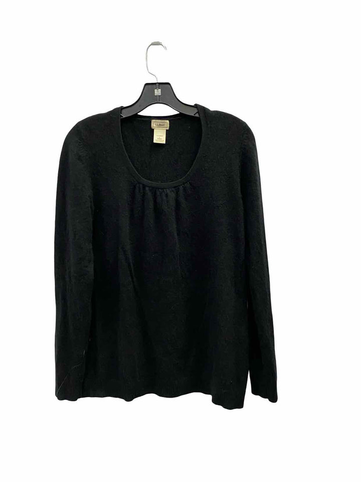 LL Bean Size L Black 100% cashmere Sweater