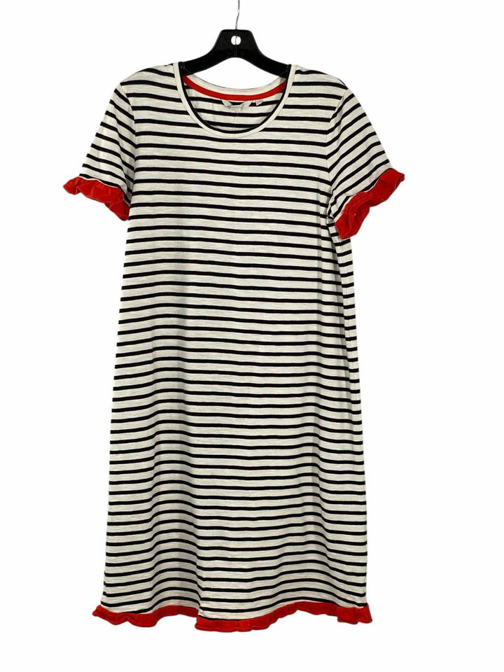 boden Size 10 Black White Striped Dress
