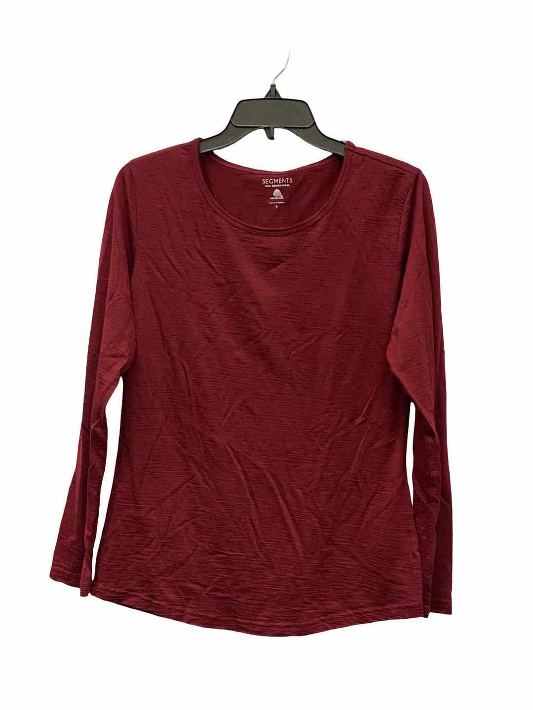 Segments Size L Red 100% Merino Wool Long Sleeve Shirts