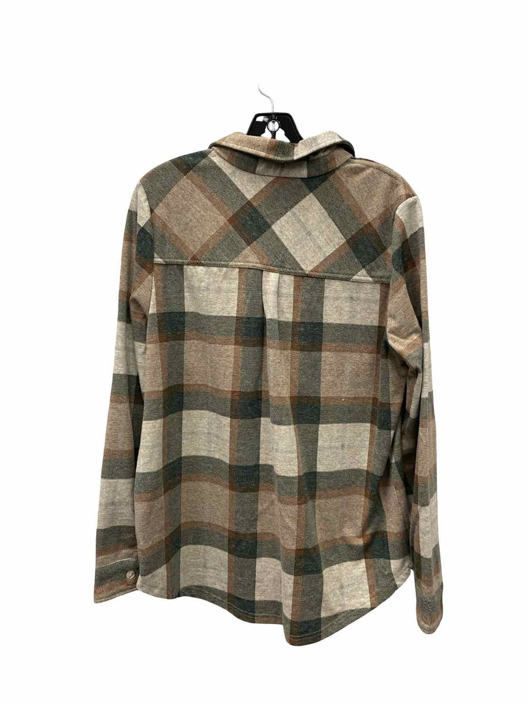 Thread & Supply Size L Green Beige Plaid Long Sleeve Shirts