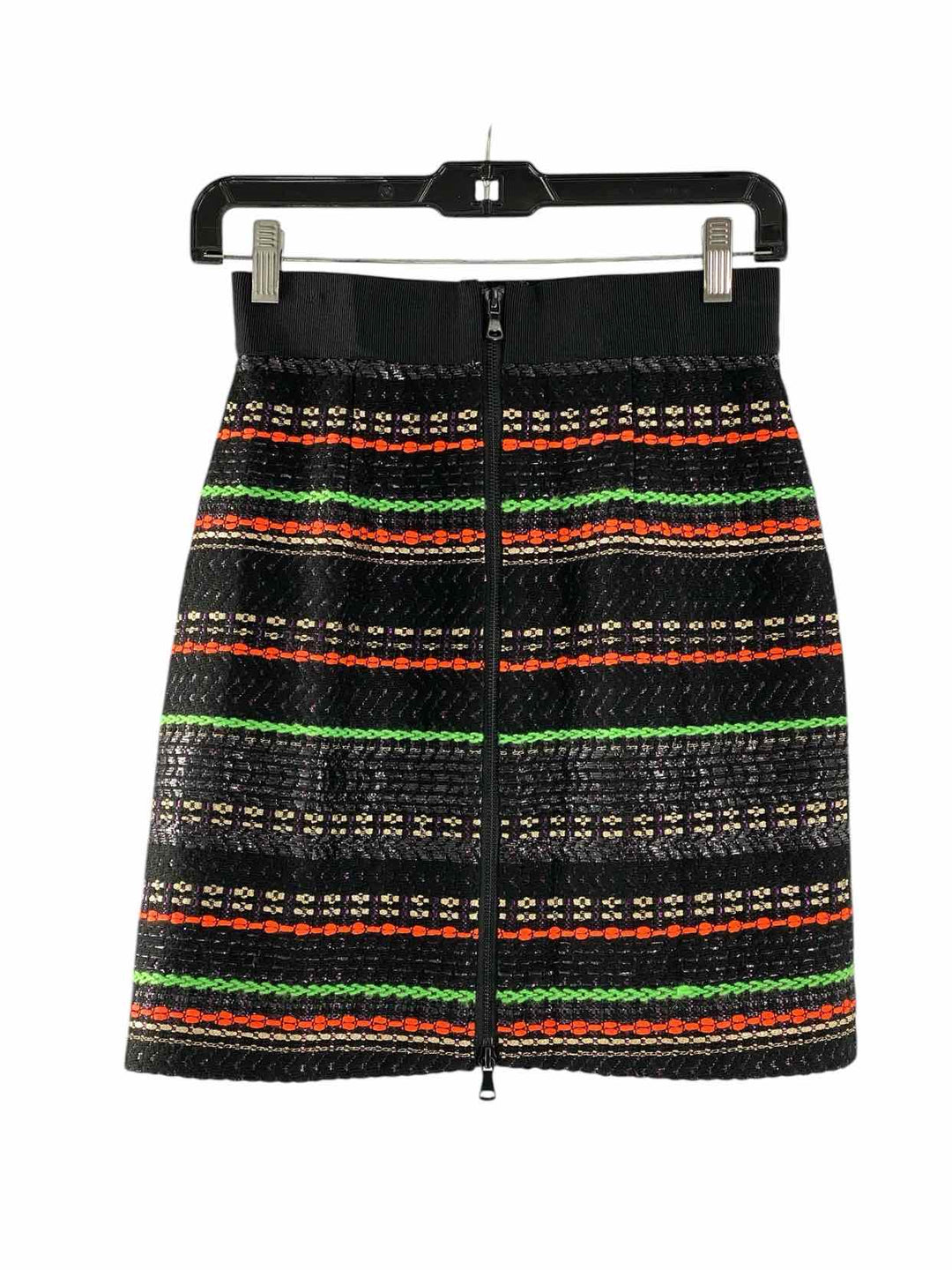 Milly Size S Black Orange/Green Print Skirt