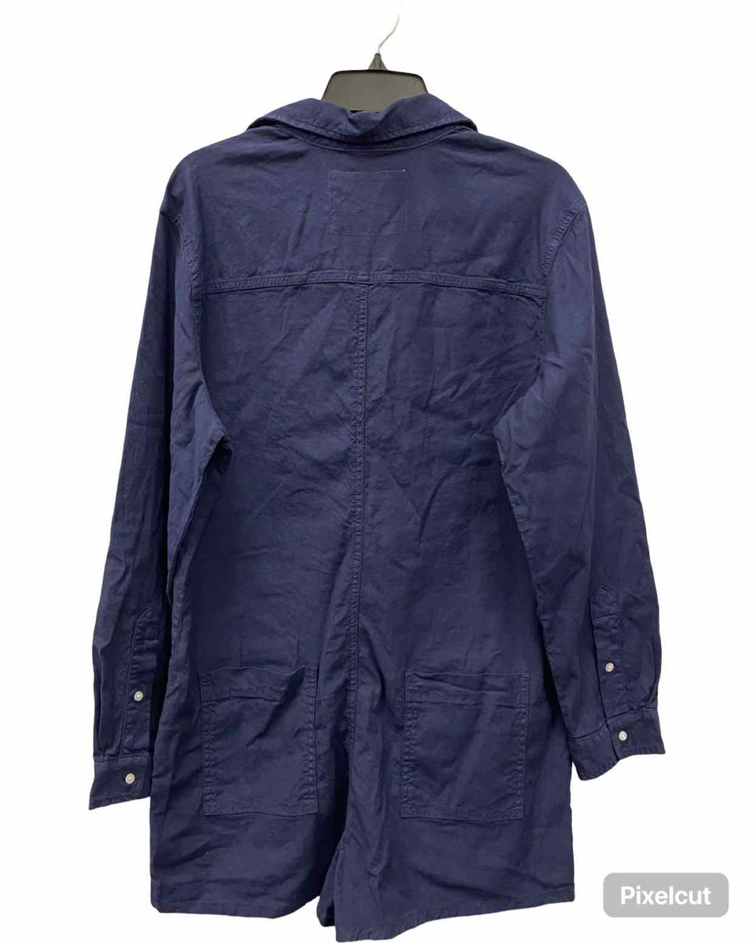Frank & Eileen Size XL Navy Blue 50% Cotton 48% Flax 2% Elastane Jumpsuit Dress