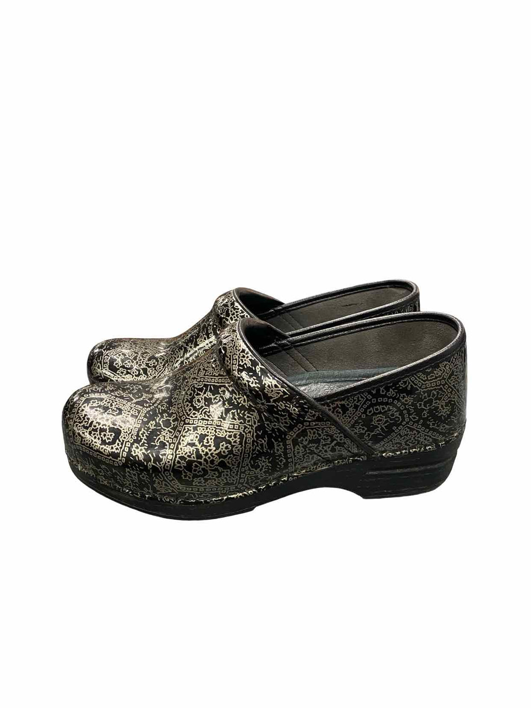 Dansko Shoe Size 40 Black Silver Clogs