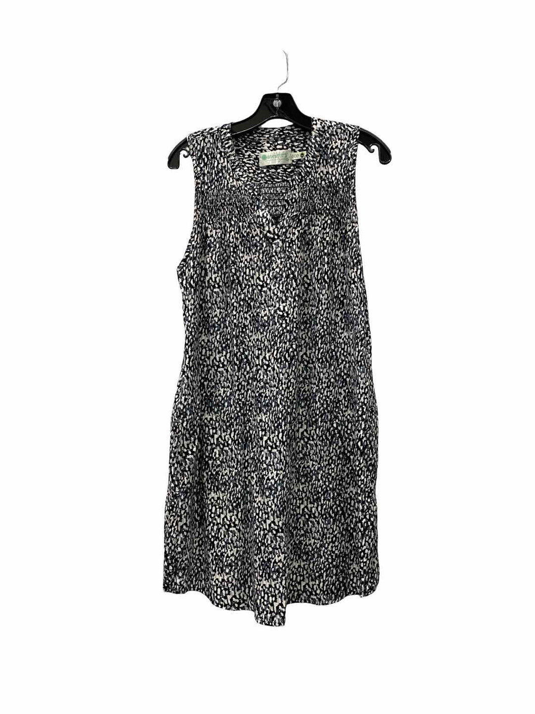 Aventura Size M Black White Print Dress
