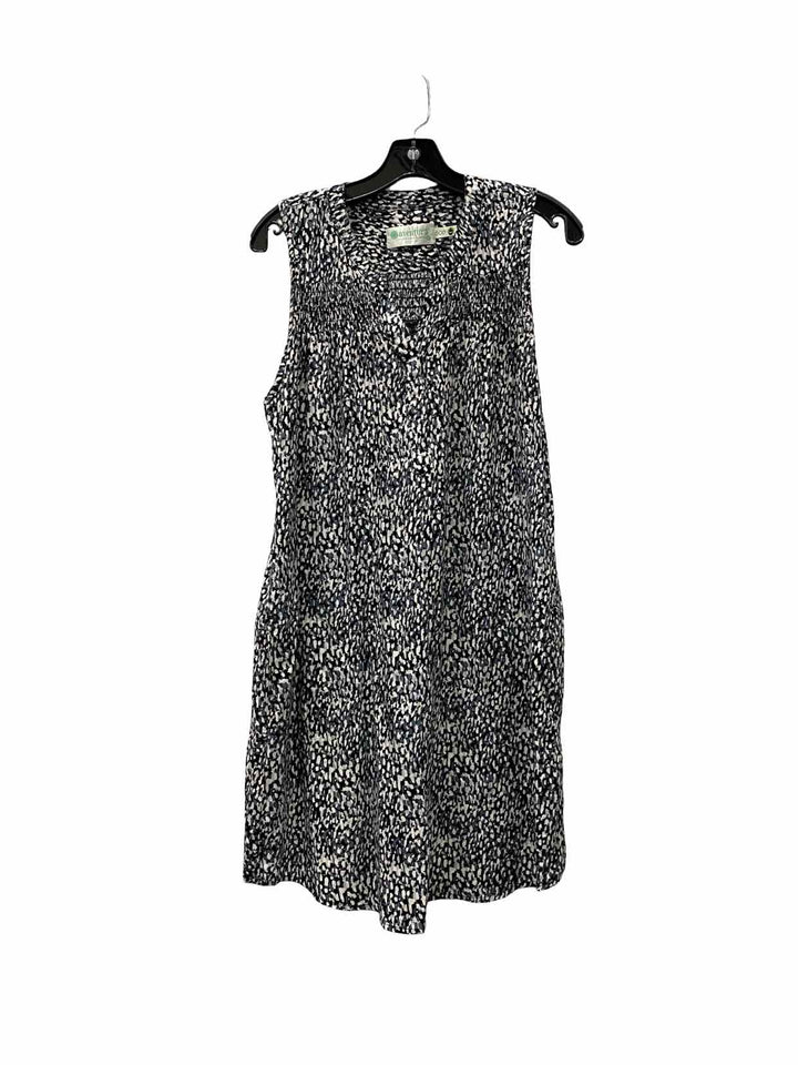 Aventura Size M Black White Print Dress