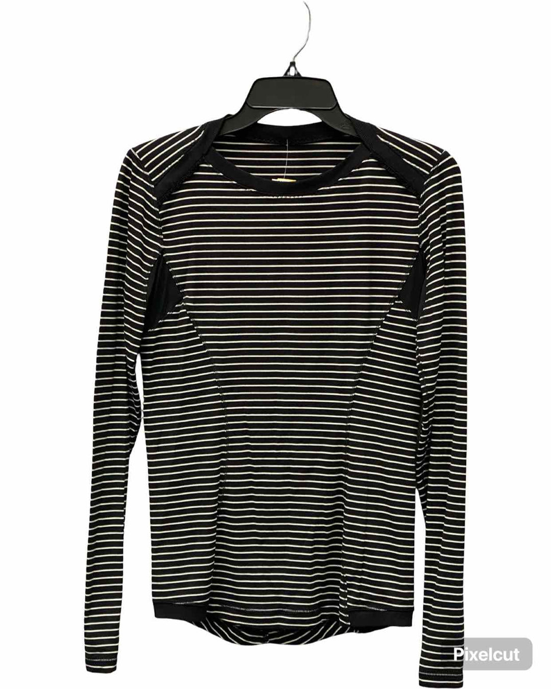 Lululemon Size 8 Black White Stripes Long Sleeve Shirts