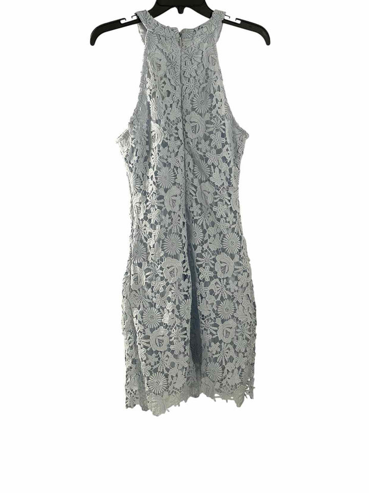 Lulus Size L Light Blue Floral Lace Dress