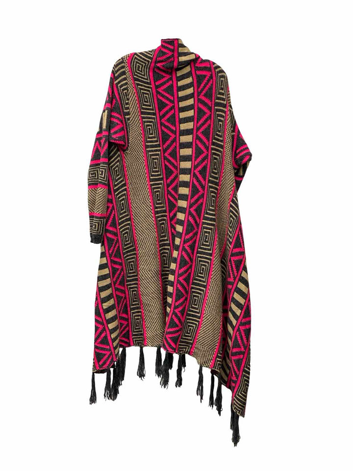 Perfectly Priscilla Size XL Brown Pink Geometric Sweater