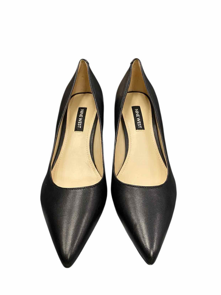 Nine West Shoe Size 5 Black Leather Heels