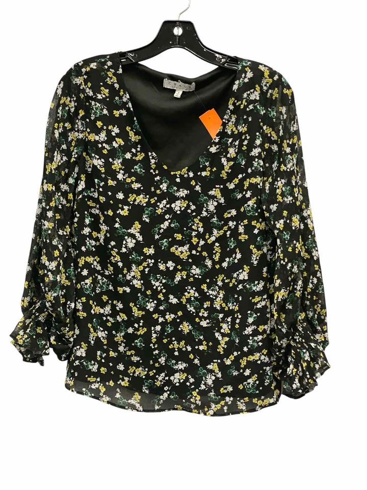 Chaus Size S Black/White Green/Yellow Long Sleeve Shirts