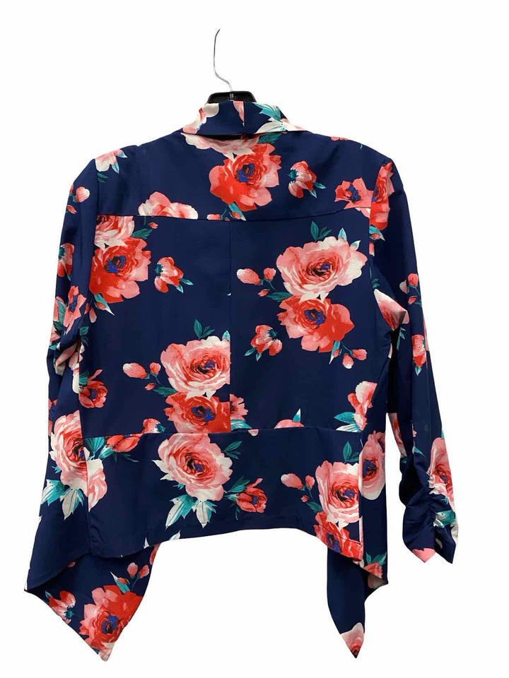 C'EST TOI Size M Navy Blue Floral Blazer