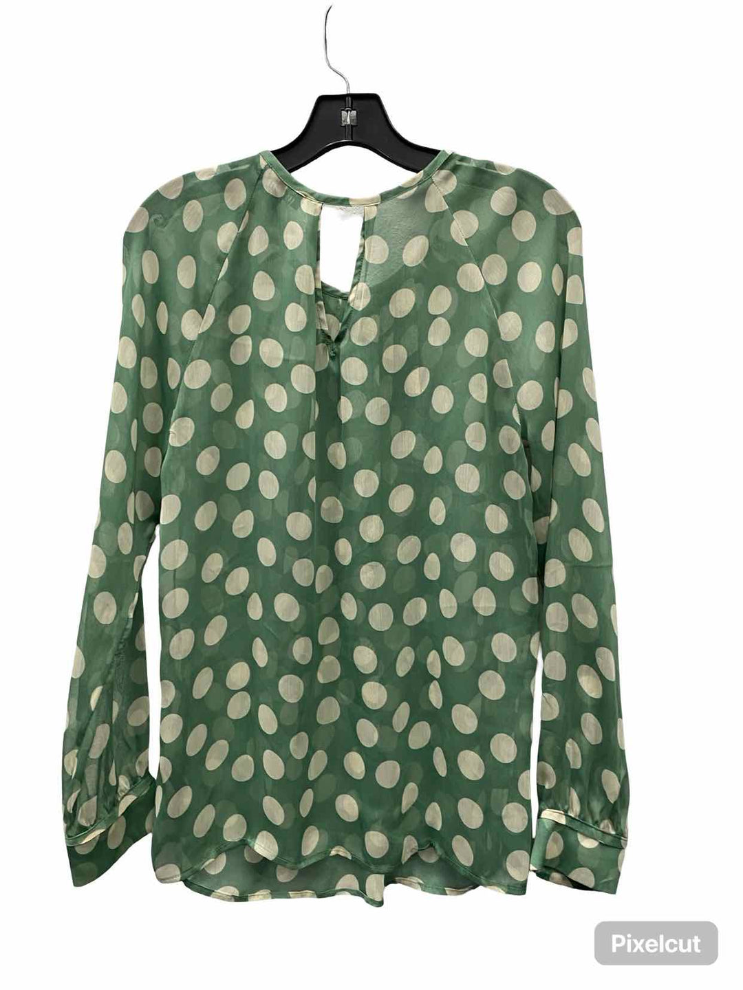 The Limited Size M Green White Poka dot Long Sleeve Shirts