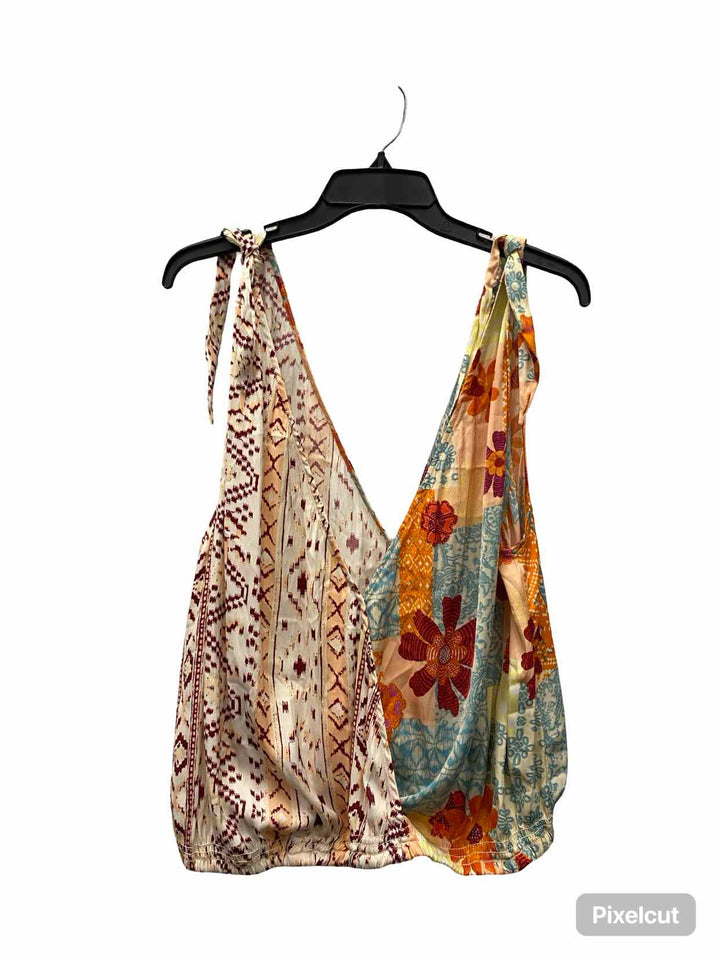 Free People Size L Multi-Color Print Tank Top