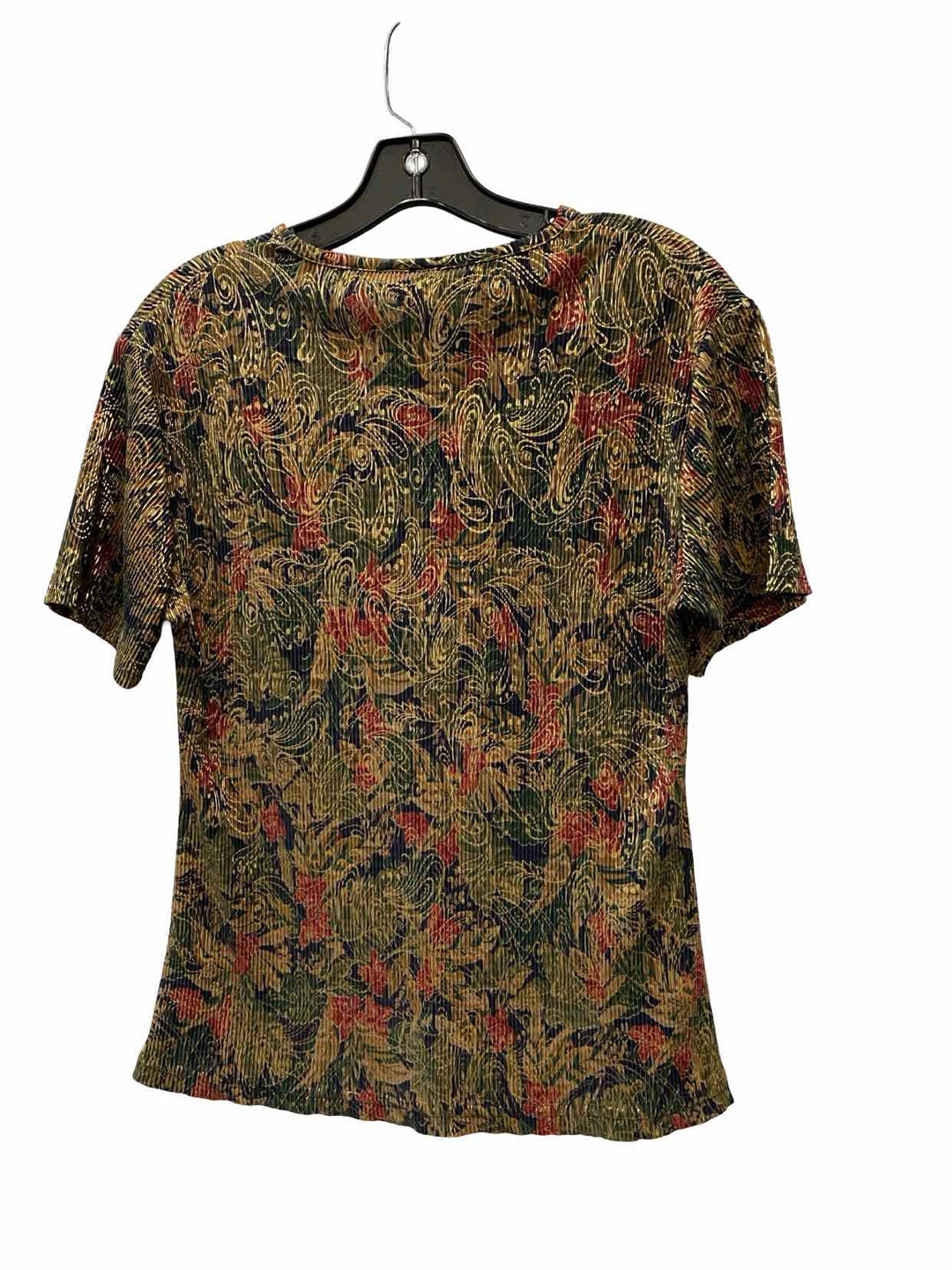 Dina Ariel Size M Brown Multi Floral Short Sleeve Shirts