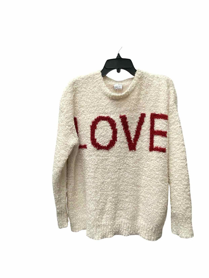Cozy Collection Size M Cream Red Sweater