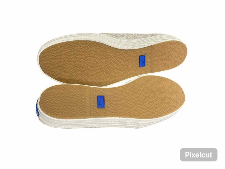 Kate Spade Shoe Size 8 White Trip Deck KS Glitter Sneakers