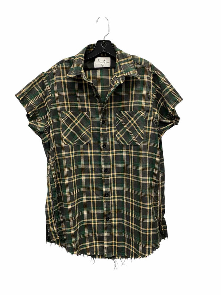 Lifted Anchors Size XL Green Brown Short Sleeve Shirts
