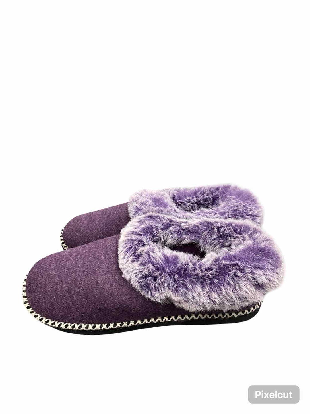 EverFoams Shoe Size 10 Purple Faux Fur Slippers