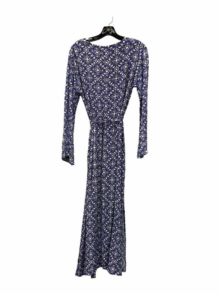 Lulus Size L Blue White Print Dress