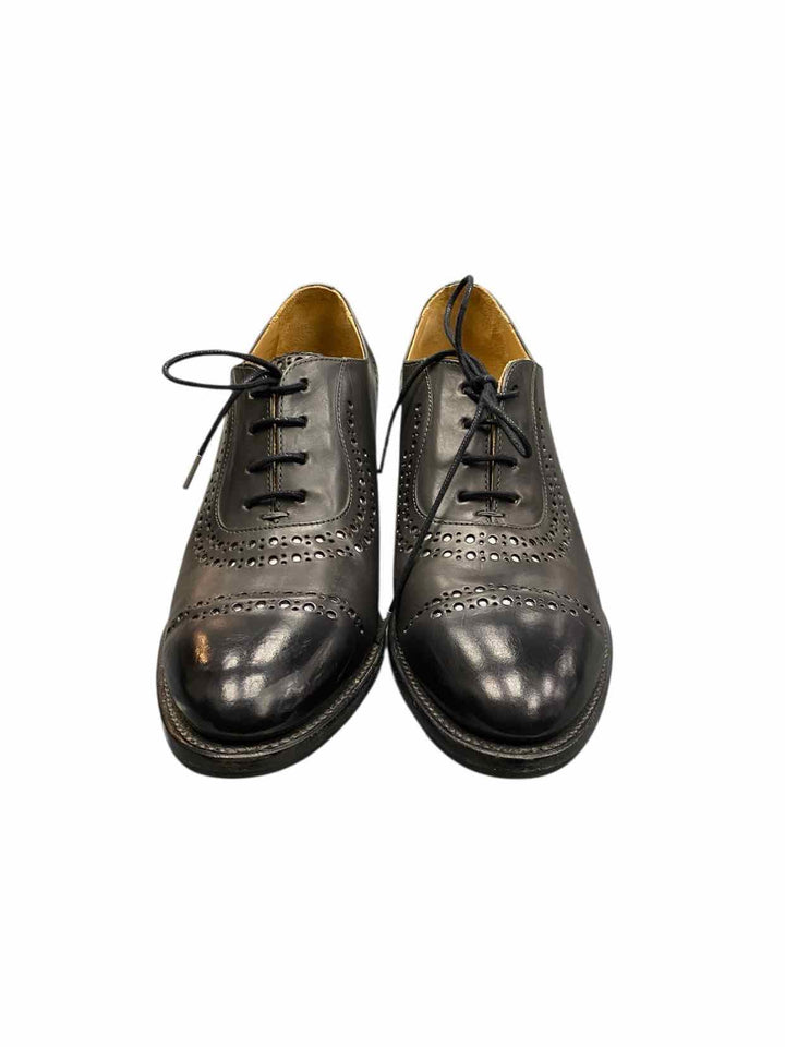 The Office of Angela Scott Shoe Size 39.5 Black Gray Leather Ombre Loafers