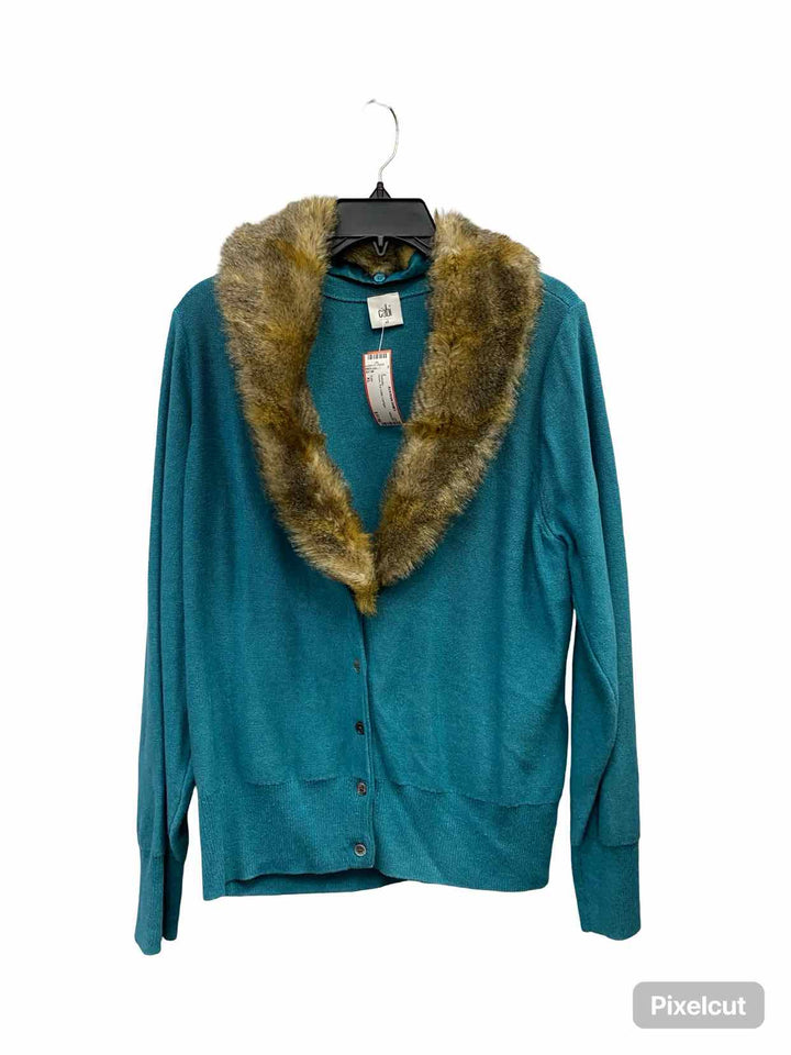 Cabi Size XL Green Cardigan Sweater