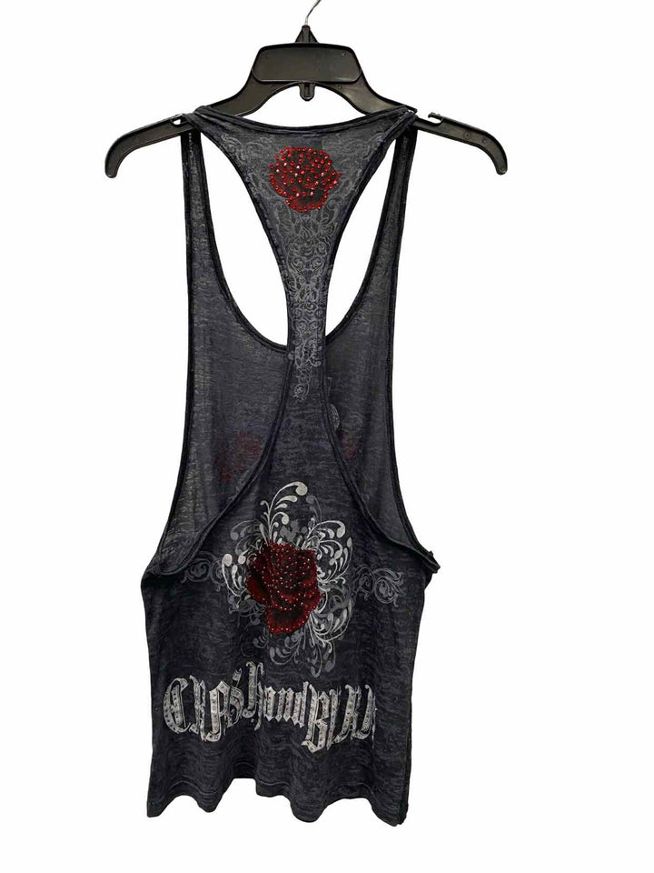 Crash & Burn Size S Gray Rose Tank Top